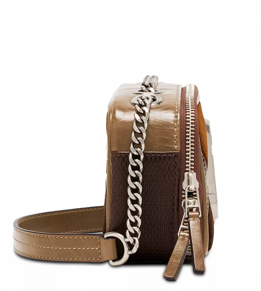 Cartera Marc Jacobs Snapshot Suede Patchwork gamuza cafe