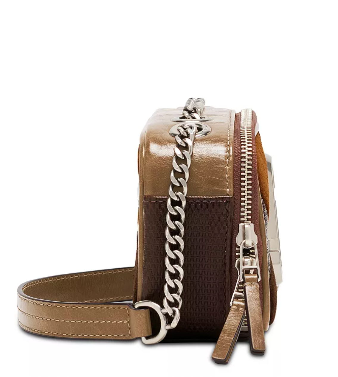 Cartera Marc Jacobs Snapshot Suede Patchwork gamuza cafe