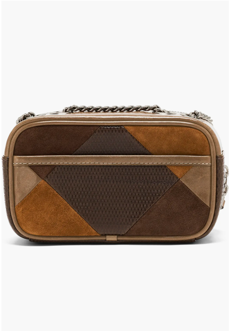Cartera Marc Jacobs Snapshot Suede Patchwork gamuza cafe