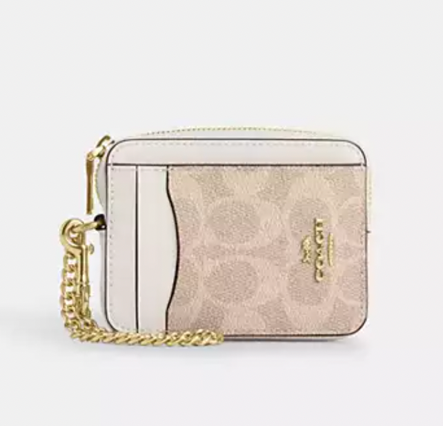 Billetera Coach pequeña monograma blanco