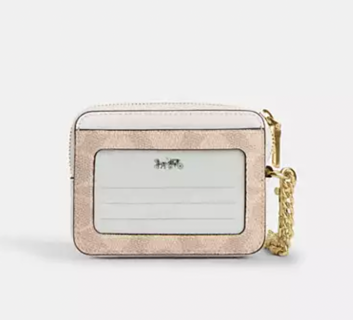 Billetera Coach pequeña monograma blanco