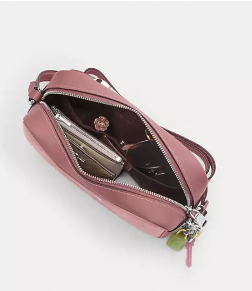 Cartera Coach Jamie grande rosada monograma