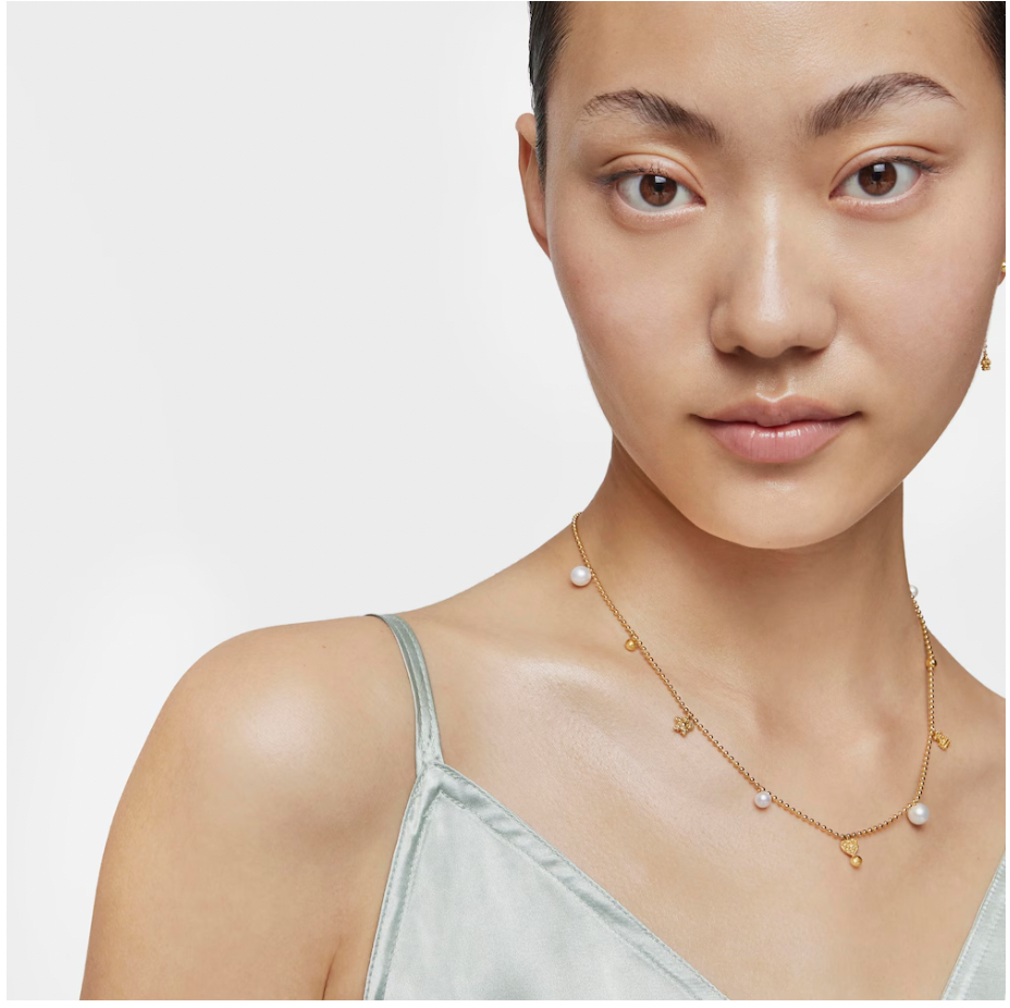 Collar Tous corto con baño de oro de 18 kt sobre plata, perlas cultivadas y motivos Grain