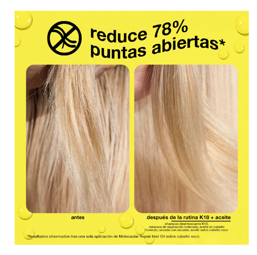 Aceite de pelo K18 mini molecular repair hair oil travel