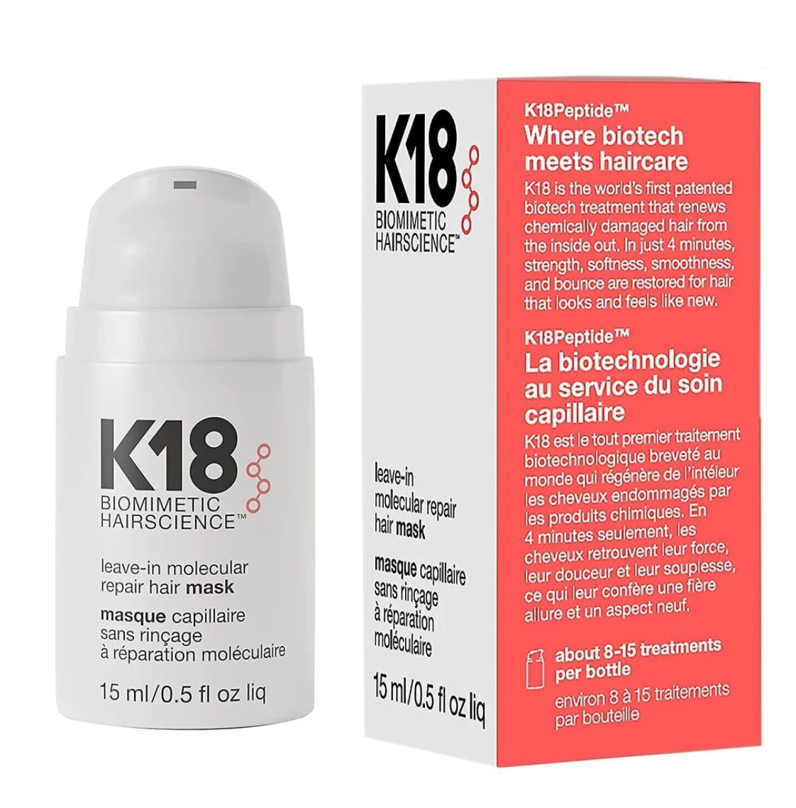 Mascarilla Molecular K18 Reparadora Leave-in 15ml