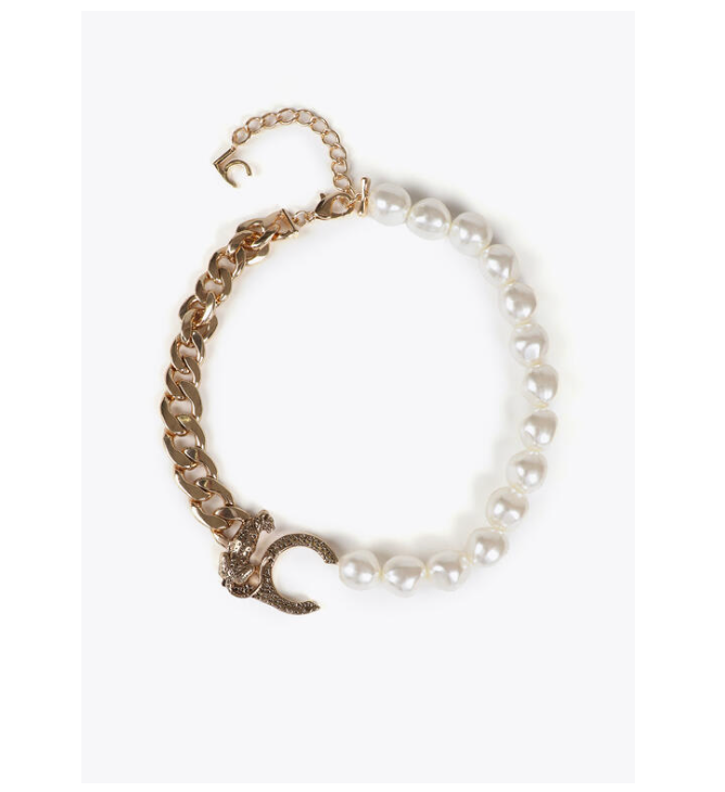 Collar Lola Casademunt Leopardo combinado cadena y perlas