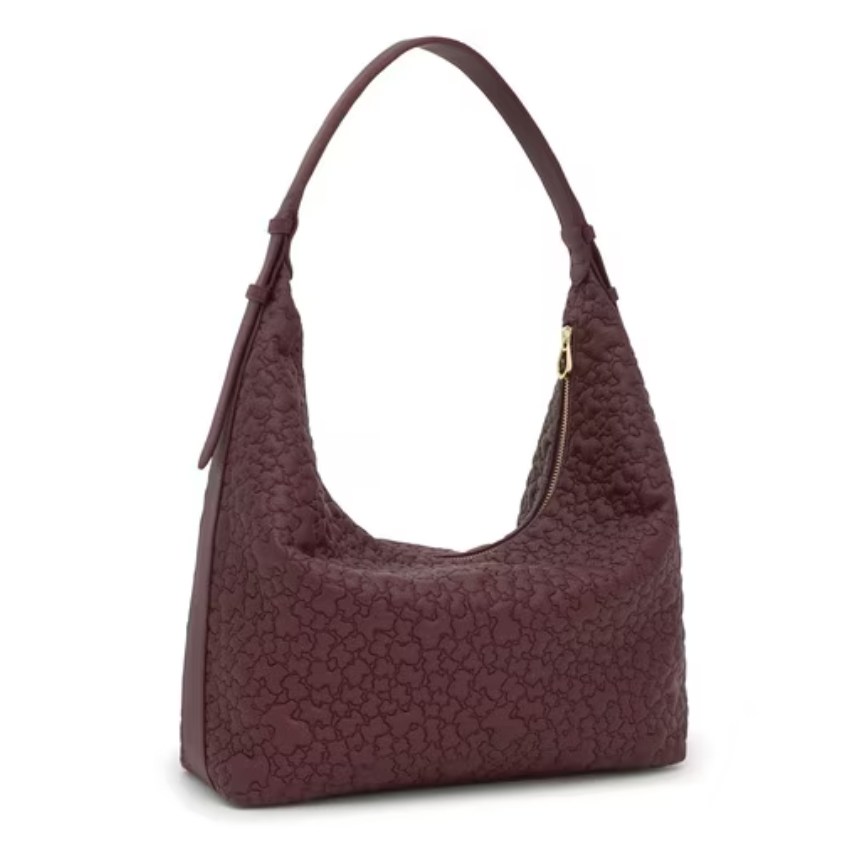 Bolso Tous de hombro grande  Puffy bear burdeos