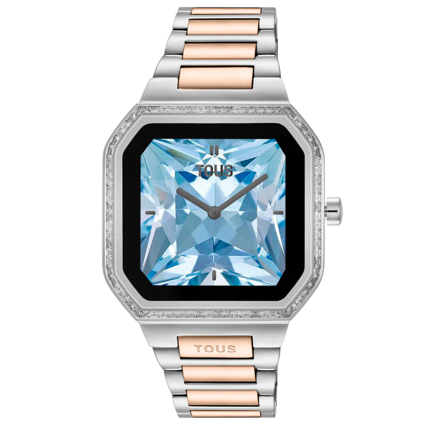 Reloj Tous smartwatch con brazalete de acero, acero rosa y zirconitas B-Connect