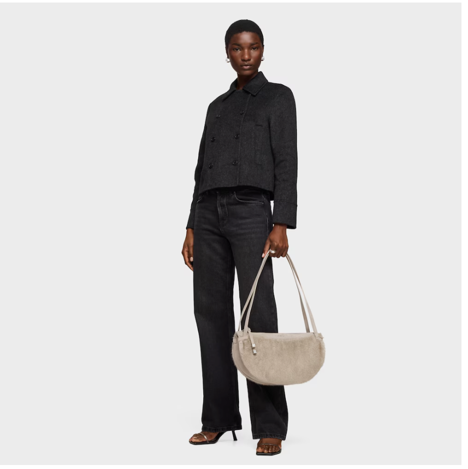 Bolso Tous de hombro Halfmoon peluda Beige