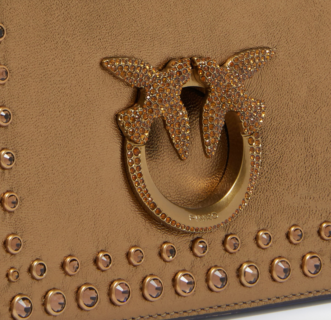 Cartera Pinko Love Clock Mini Dorado