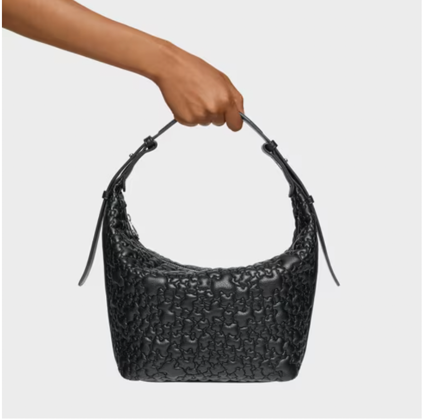 Cartera Tous hobo puffy bear mediano Negro