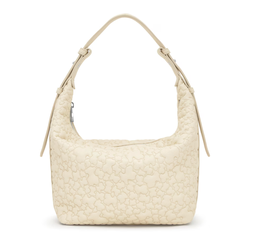 Cartera Tous hobo puffy bear mediano Crema