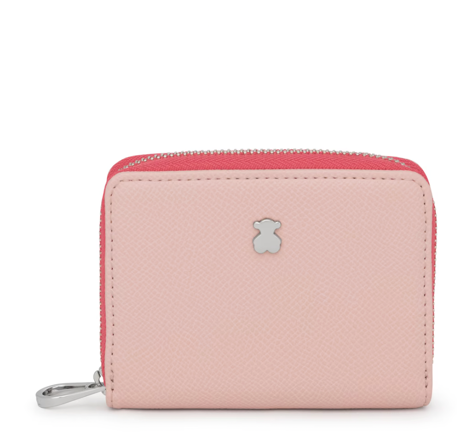 Monedero Tous mediano New Dubai rosa y beige