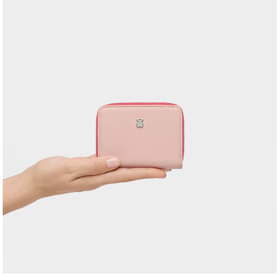Monedero Tous mediano New Dubai rosa y beige