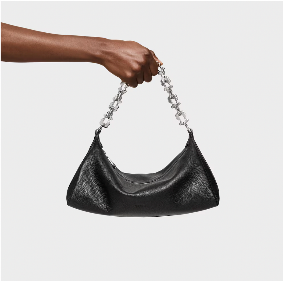 Bandolera Tous chain de piel Negra