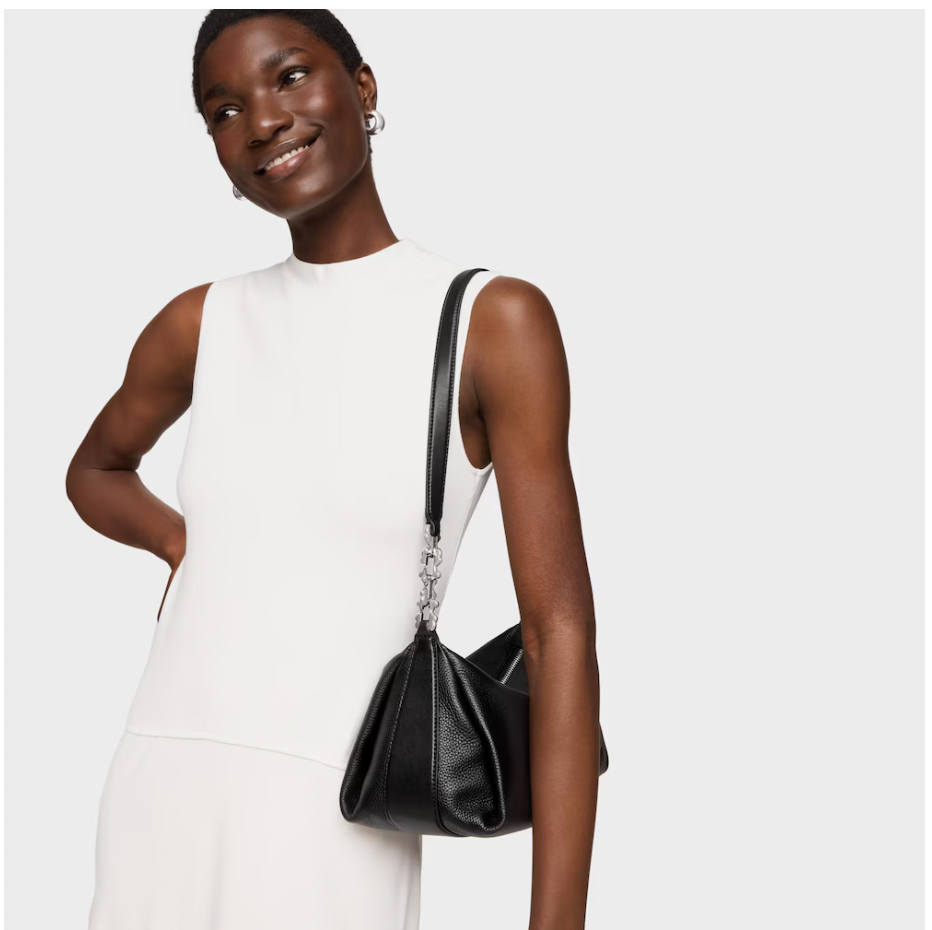 Bandolera Tous chain de piel Negra