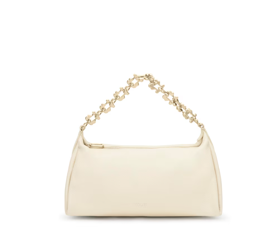 Bandolera Tous chain de piel Crema