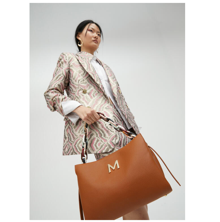 Cartera Lola Casademun Asa acrilica multicolor Camel