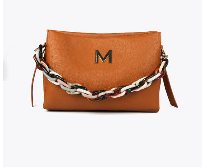 Cartera Lola Casademun Asa acrilica multicolor Camel