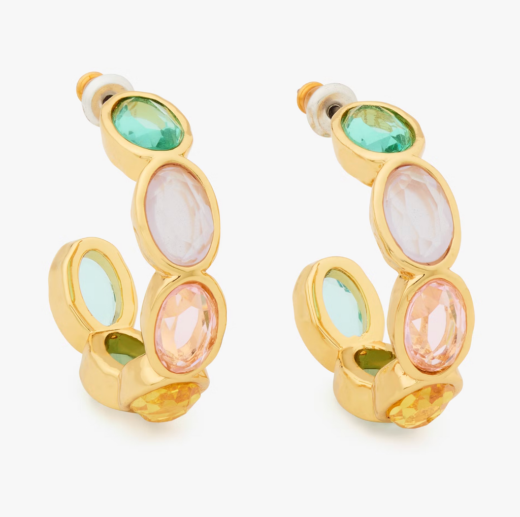 Aros Kate Spade High Shine Hoops Dorado