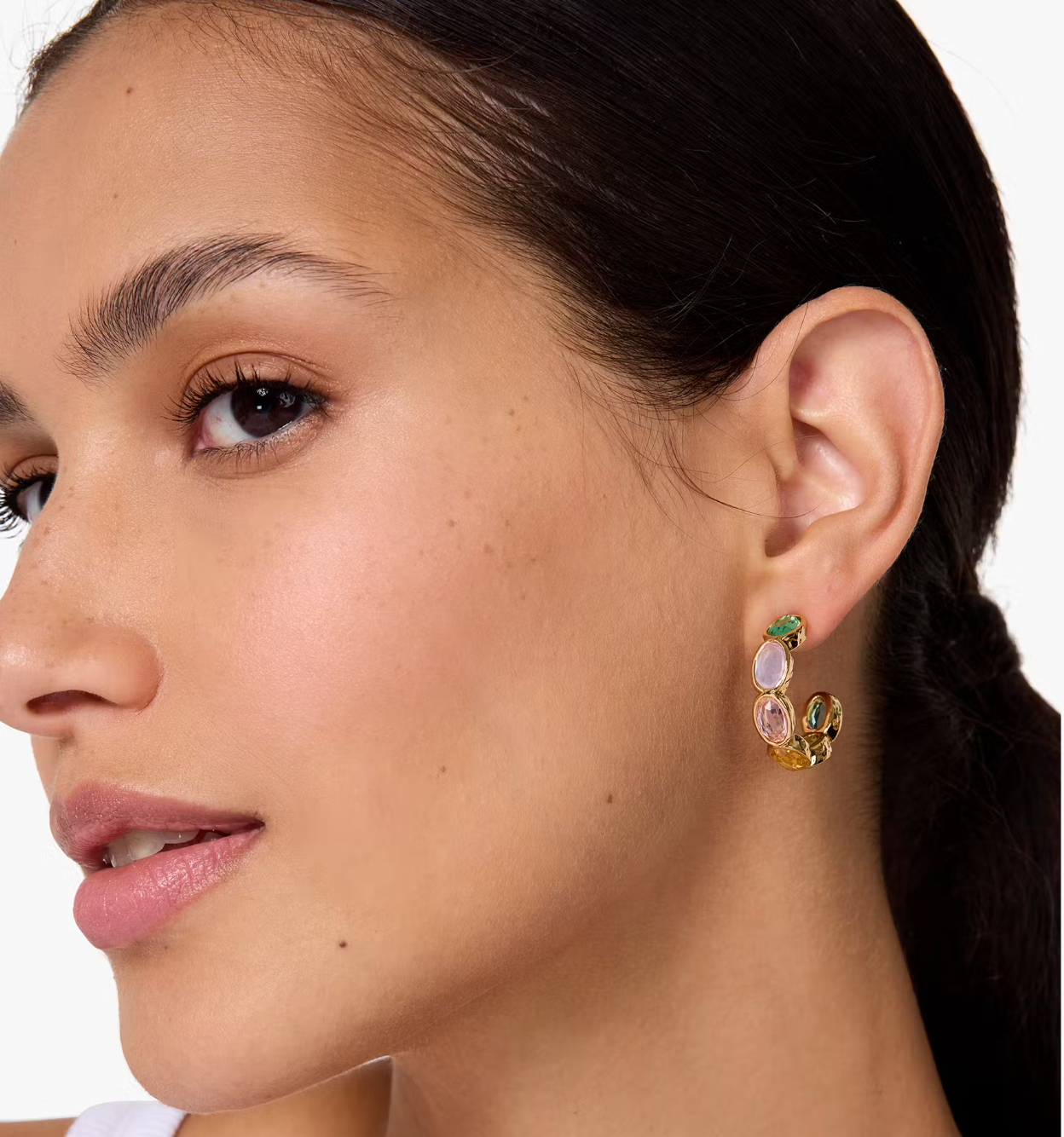 Aros Kate Spade High Shine Hoops Dorado