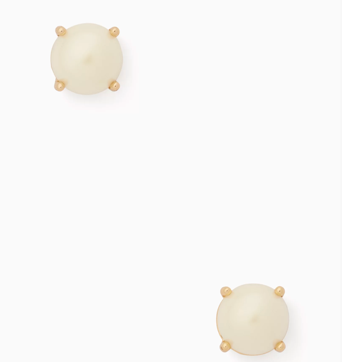 Aros Kate Spade Perla con puntitos dorados