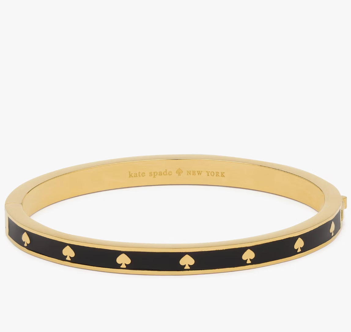 Pulsera Kate Spade negra con dorado