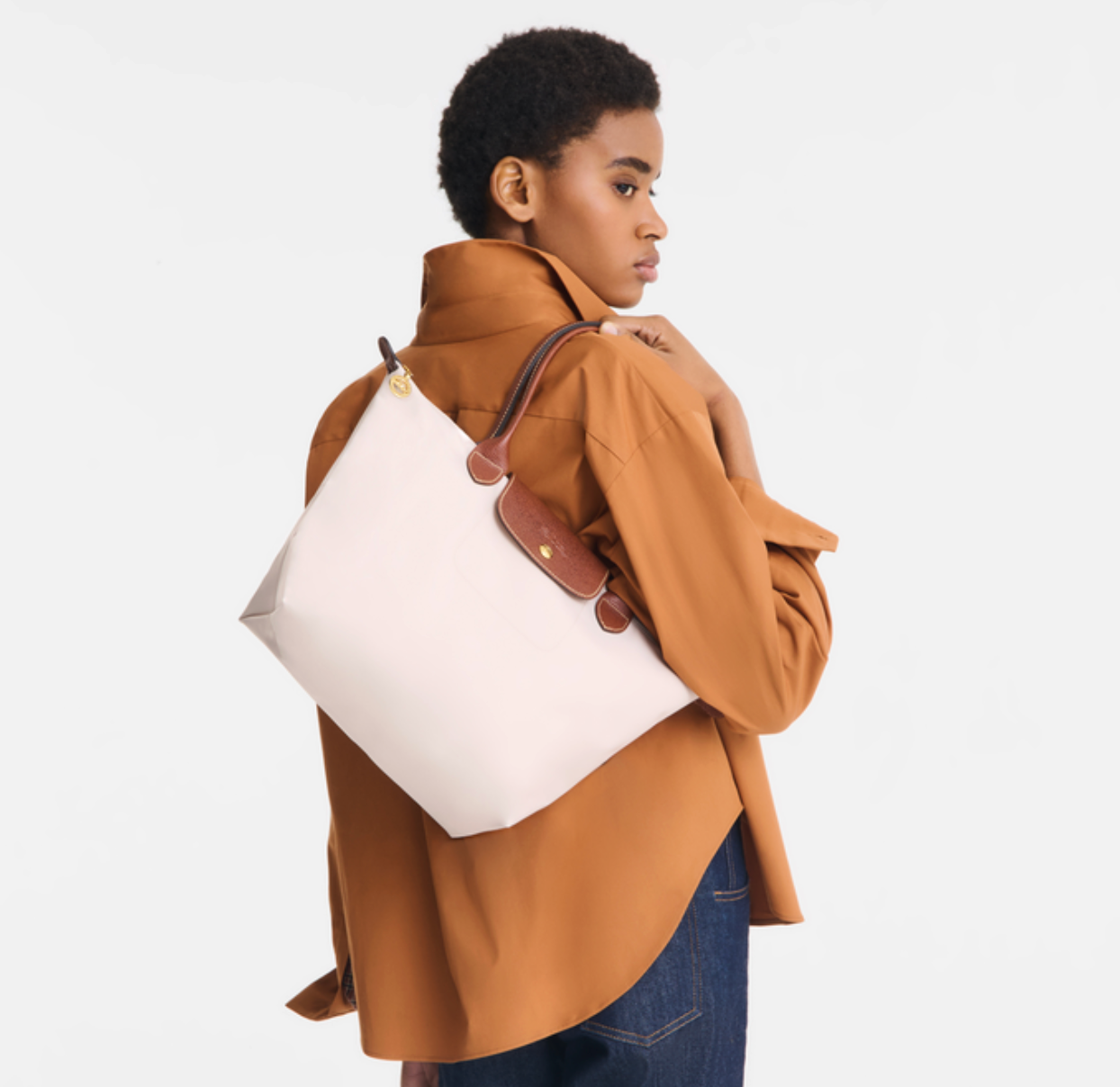 Cartera Longchamp Le pliage M Beige Papel