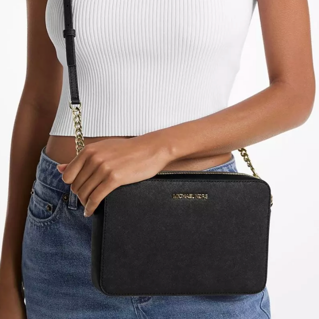 Crossbody Michael Kors JET SET ITEM LG EW CROSSBODY LEATHER Negro