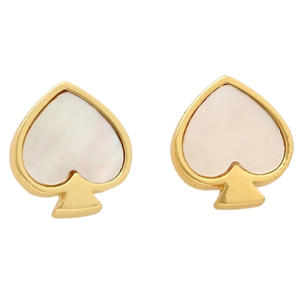 Aros Kate Spade dorados con nacar