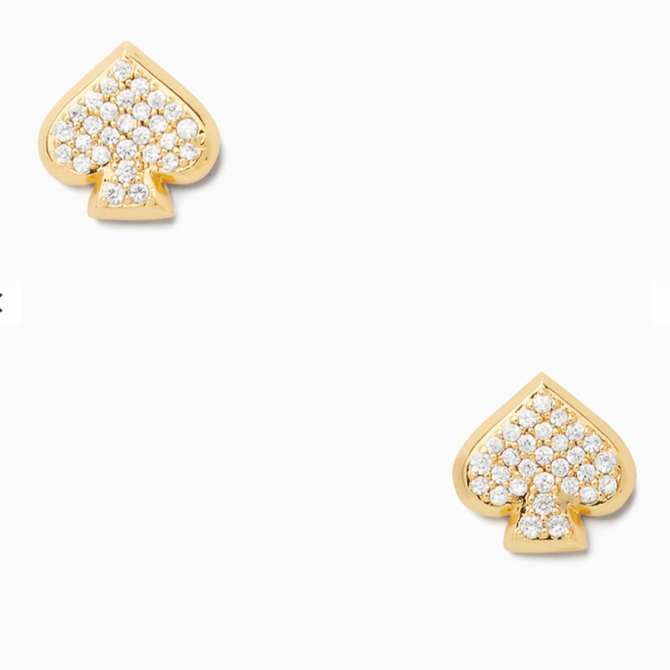 Aros Kate Spade dorados con cristales