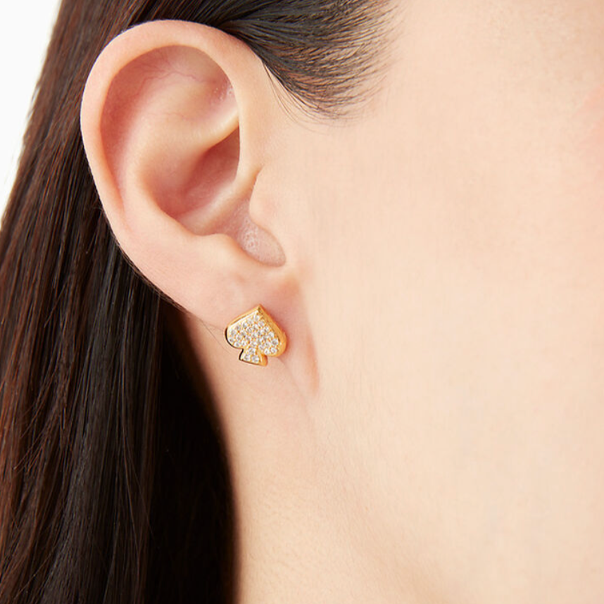 Aros Kate Spade dorados con cristales