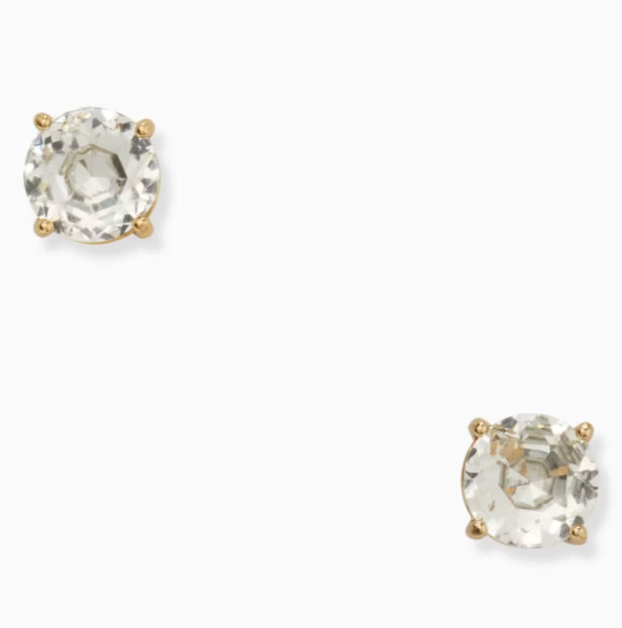 Aros Kate Spade cristal transparente con dorado