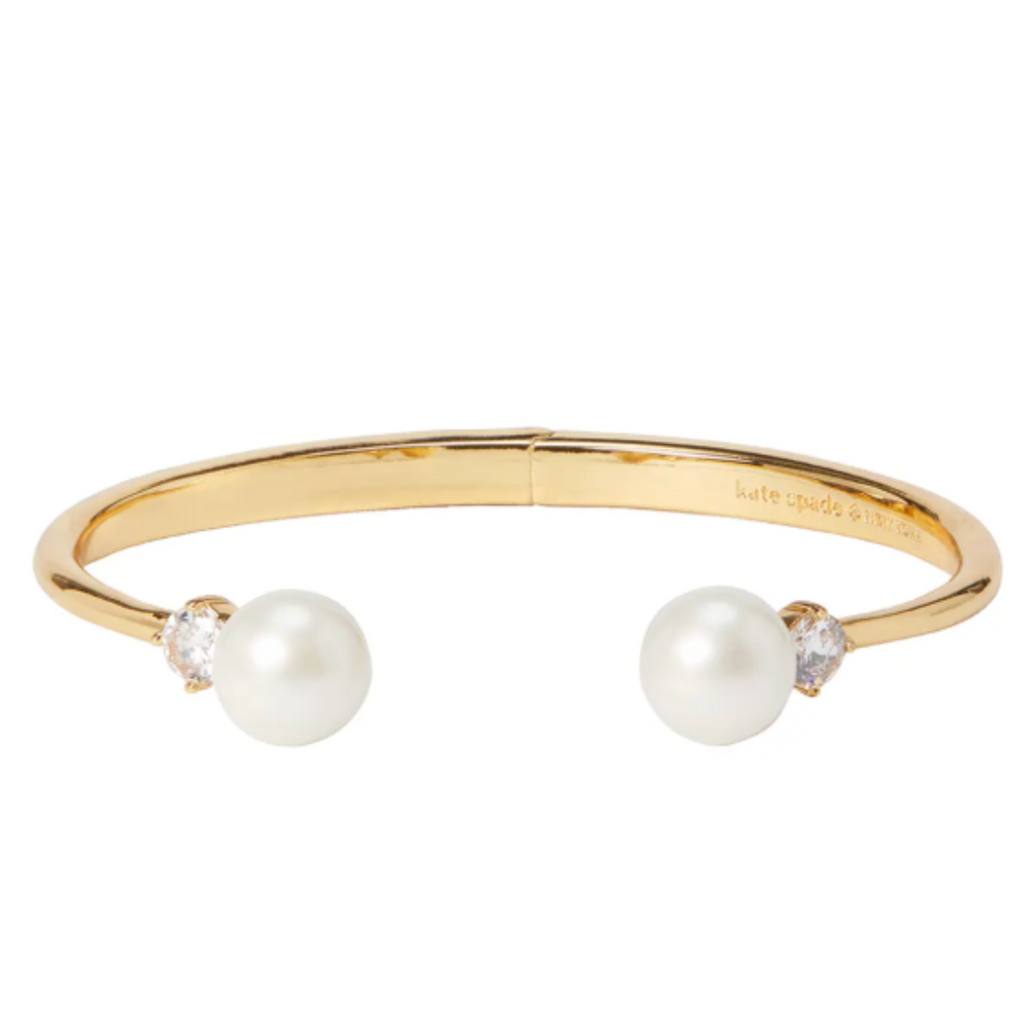 Pulsera Kate Spade Esclava con Perlas y circon dorada