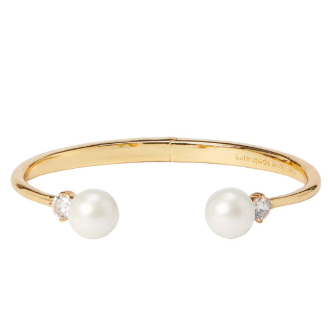 Pulsera Kate Spade Esclava con Perlas y circon dorada