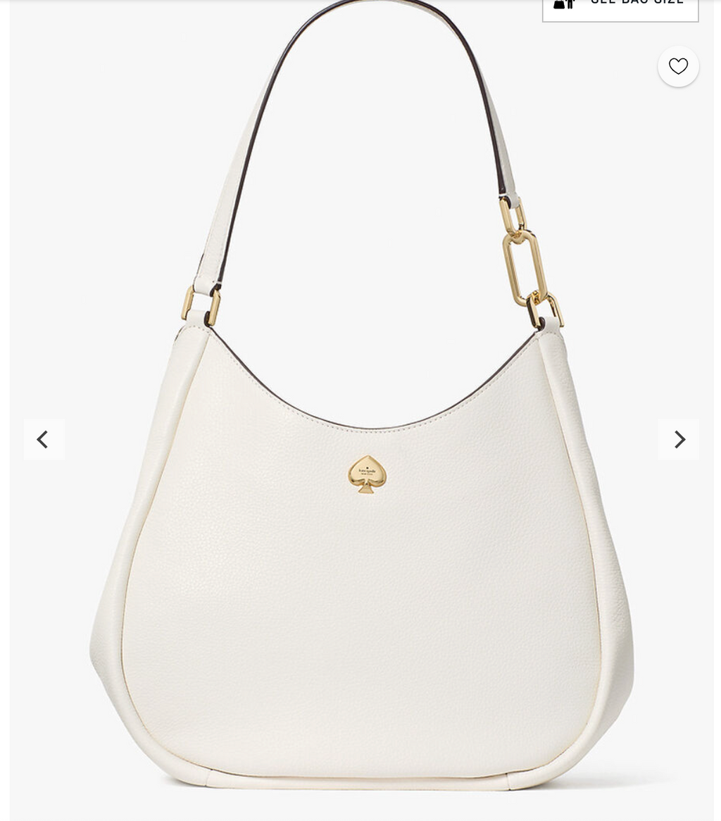 Cartera Kate Spade Kayla grande 3 separaciones de cuero Blanca