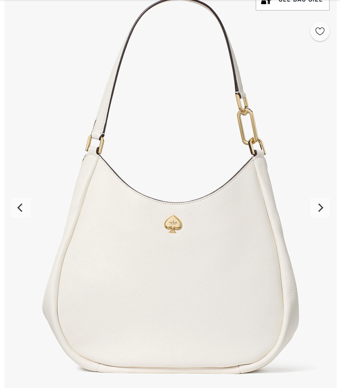 Cartera Kate Spade Kayla grande 3 separaciones de cuero Blanca