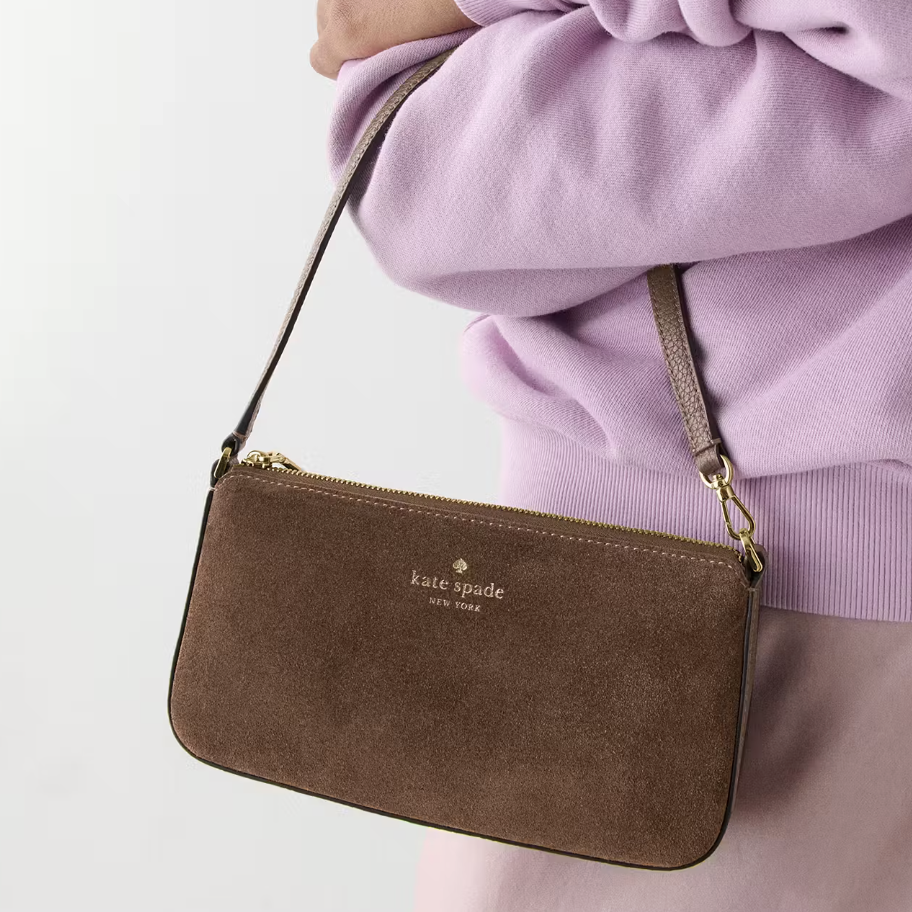 Cartera Kate Spade Shoulderbag Kayla Pequeña Gamuza cafe moro