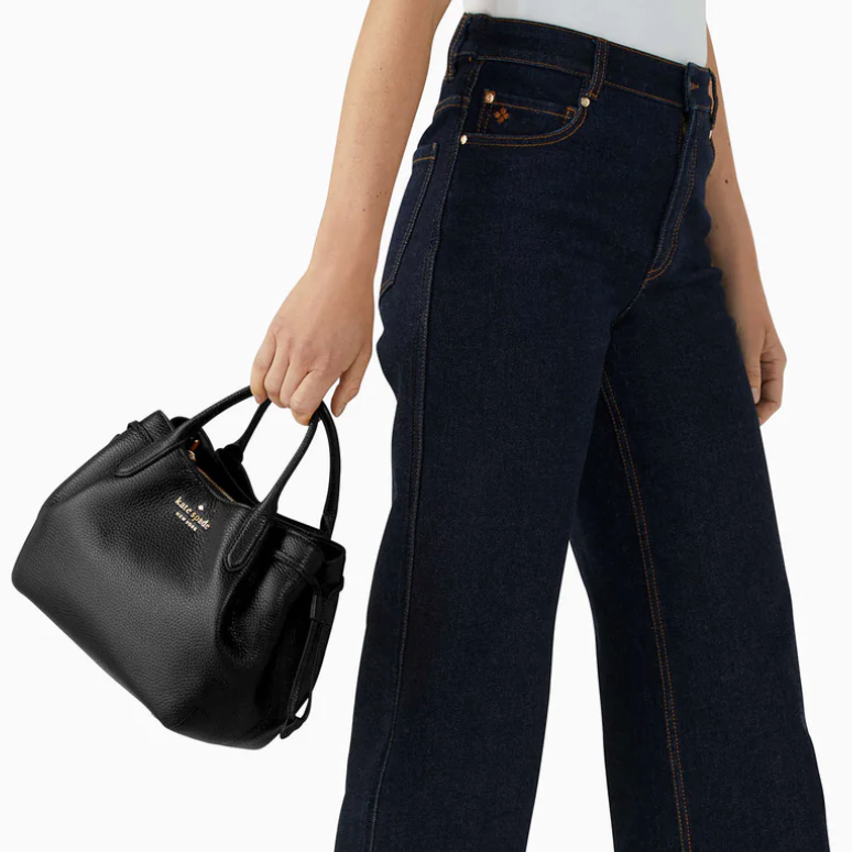 Cartera Kate spade Dumpling Mediana tipo bombonera cuero negra