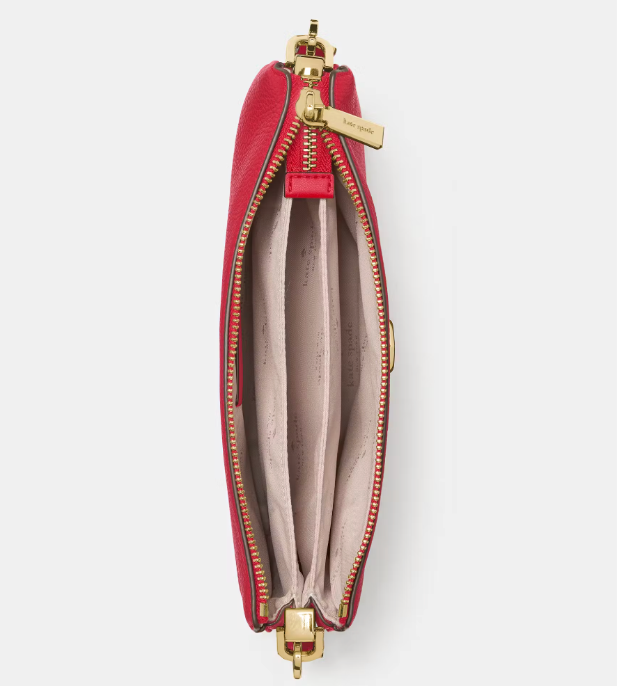 Cartera Kate Spade Kayla crossbody rectangular vertical cuero liso rojo