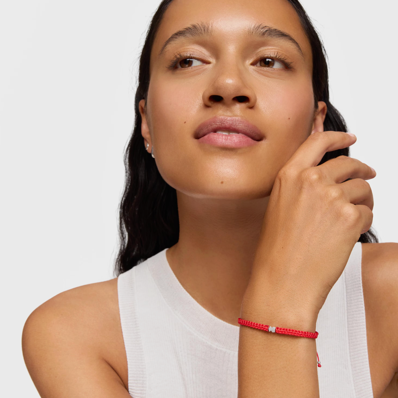 Pulsera Tous Hilo Rojo osito plata