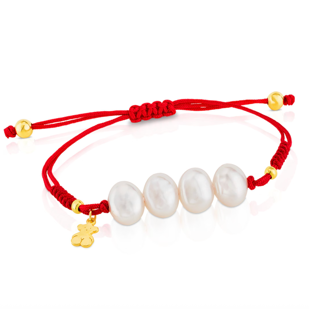 Pulsera Tous Hilo Rojo perlas