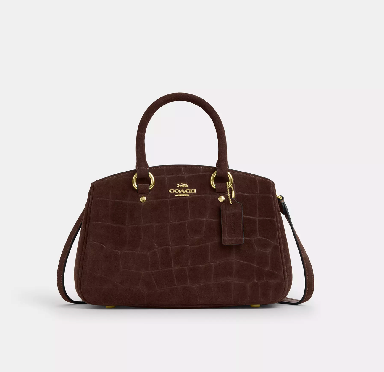 Cartera Savannah Small café cocodrilo