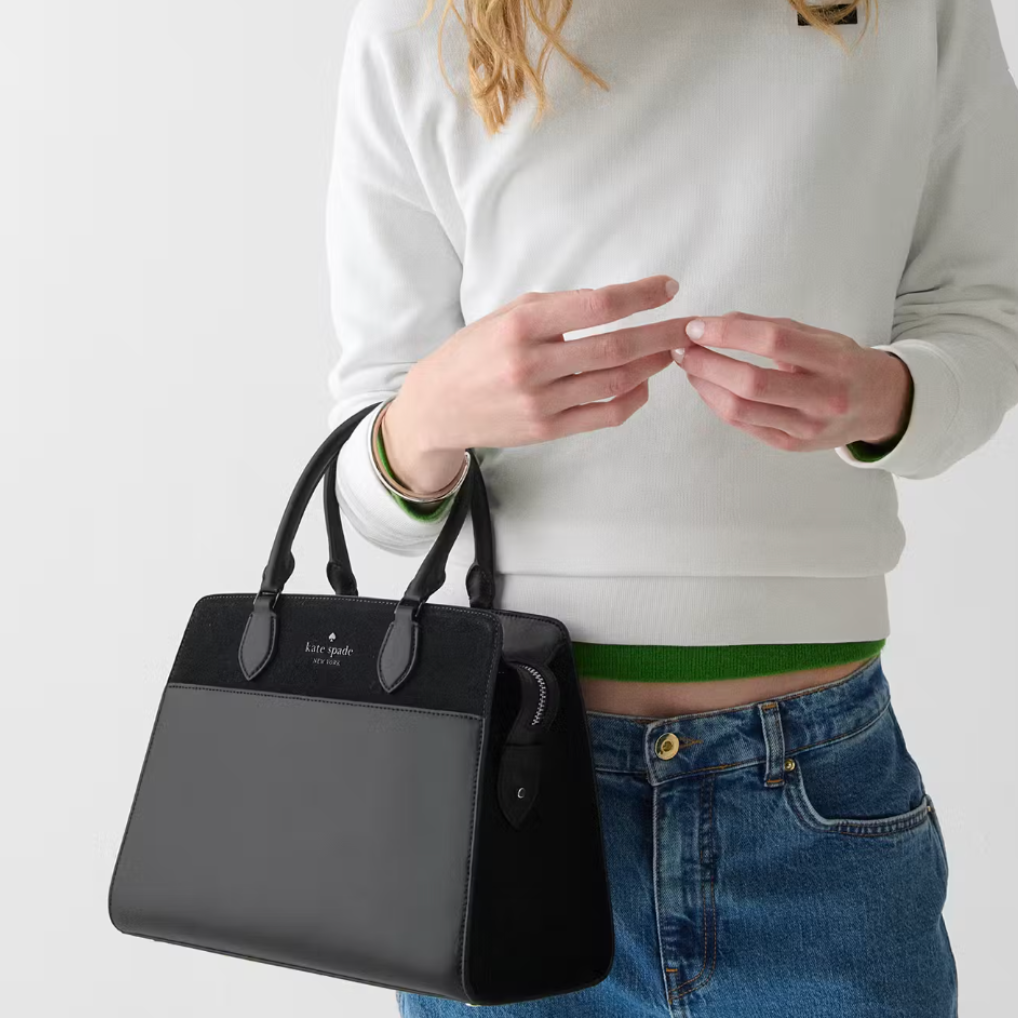 Cartera Kate Spade Madison Mix Gamuza con cuero negro