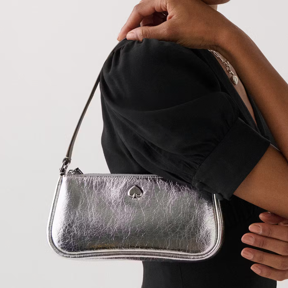 Cartera Kate Spade Shoulderbag Kayla Pequeña Cuero Plateado