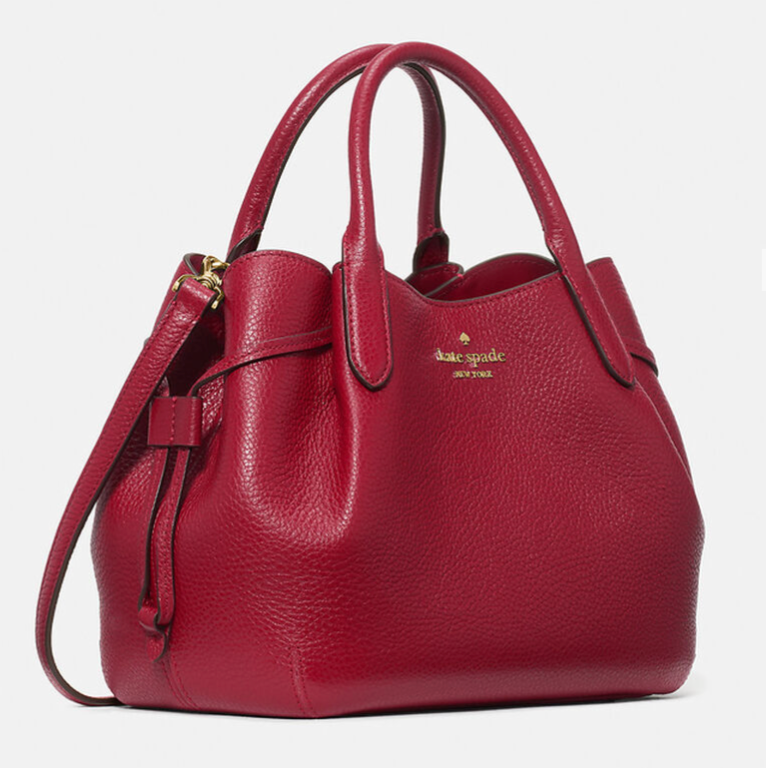 Cartera Kate spade Dumpling Grande tipo bombonera cuero burdeo