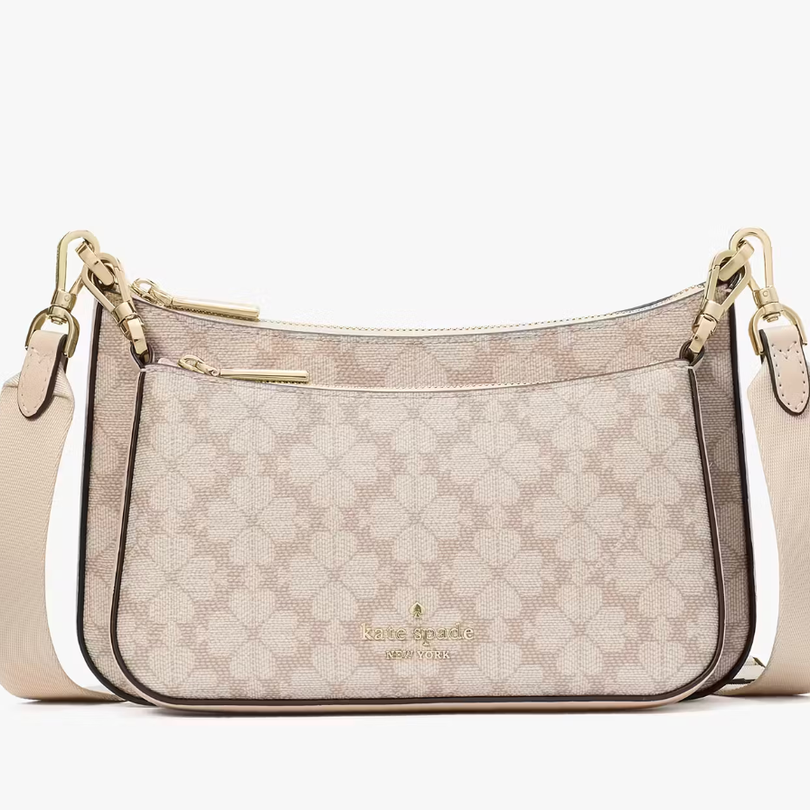 Cartera Kate Spade Duet Spade Flower PVC Beige Small