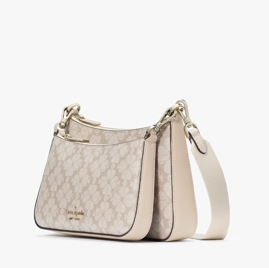 Cartera Kate Spade Duet Spade Flower PVC Beige Small