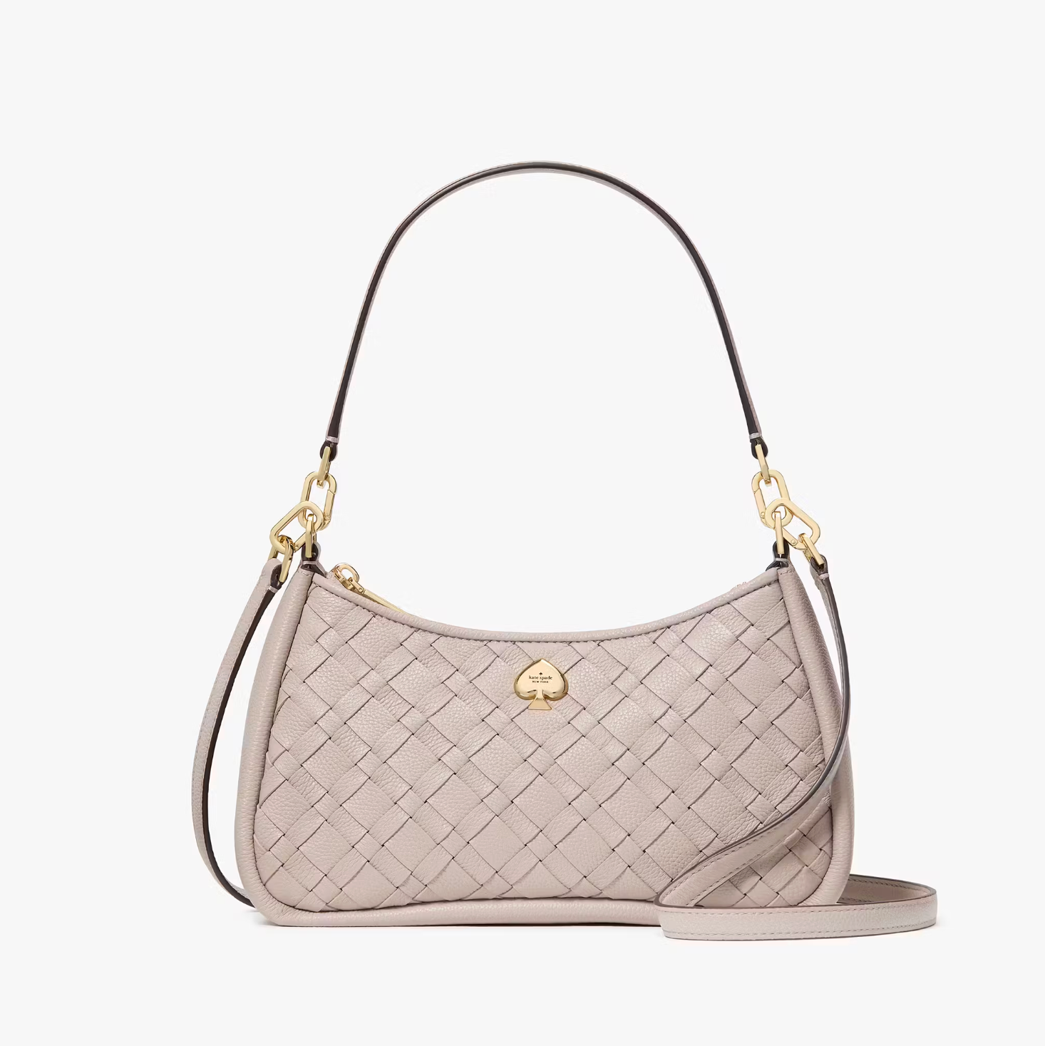 Cartera Kate Spade Kayla Mediana entrelazado Taupe