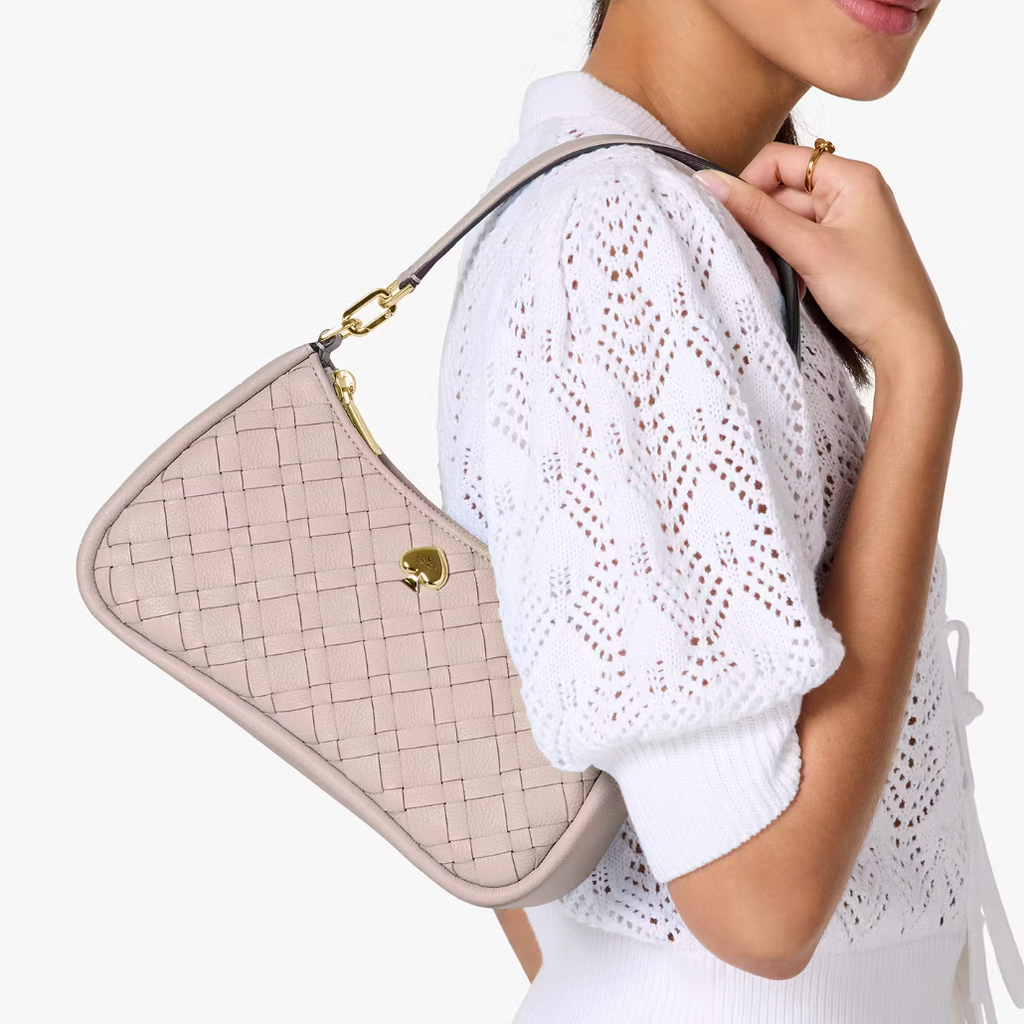 Cartera Kate Spade Kayla Mediana entrelazado Taupe